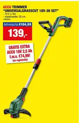 Hubo Bosch UniversalGrassCut 18V-26-500 accu trimmer 18V Li-Ion 26cm aanbieding