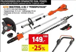 Hubo Powerplus Dual Power POWDPG75530 4-in-1 accu tuin multitool 40V Li-Ion zonder accu aanbieding