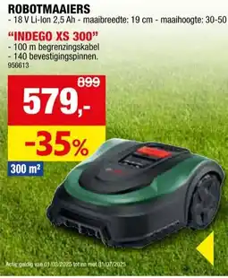 Hubo Bosch Indego XS 300 robotmaaier 18V Li-Ion 300m² + accessoires aanbieding