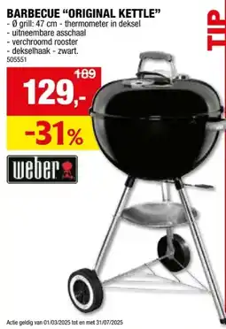 Hubo Weber Original Kettle kogelbarbecue 47cm aanbieding