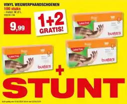 Hubo Busters Vinyl P Clear wegwerphandschoenen L 100 stuks aanbieding