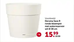 AVEVE Voorbeeld: Deroma Save R ronde bloempot met waterreservoir wit Ø 38 cm aanbieding