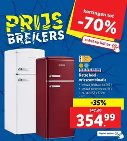 Lidl SEVERIN Retro koel- vriescombinatie aanbieding