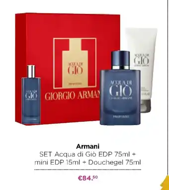 ICI PARIS XL Armani Set Acqua di Gio EDP 75ml + mini EDP 15ml + Douchegel 75ml aanbieding