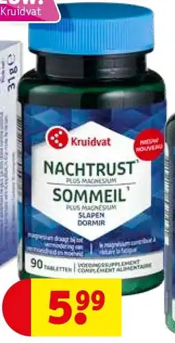 Kruidvat Kruidvat Nachtrust1 Plus Magnesium Tabletten aanbieding