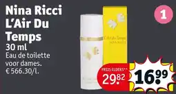 Kruidvat Nina Ricci L'Air Du Temps aanbieding
