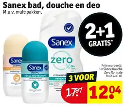 Kruidvat Sanex bad, douche en deo aanbieding
