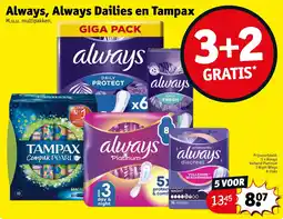 Kruidvat Always, Always Dailies en Tampax aanbieding