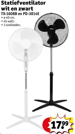 Kruidvat Statiefventilator wit en zwart aanbieding