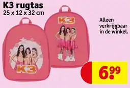 Kruidvat K3 rugtas aanbieding
