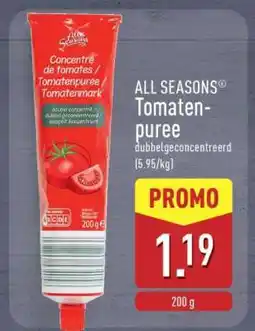 ALDI ALL SEASONS Tomatenpuree aanbieding