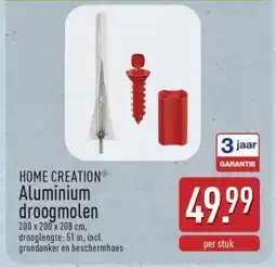 ALDI HOME CREATION Aluminium droogmolen aanbieding