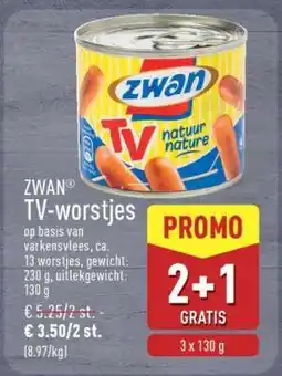 ALDI ZWAN TV-worstjes aanbieding