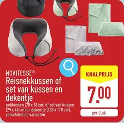 ALDI Novitesse reisnekkussen of set van kussen en dekentje aanbieding
