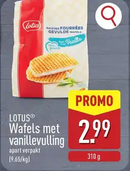 ALDI Lotus Wafels met vanillevulling aanbieding