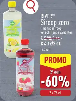 ALDI River Siroop zero aanbieding