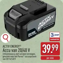 ALDI Activ energy accu van 20/40 v aanbieding