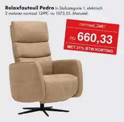 Woonsquare Relaxfauteuil Pedro aanbieding