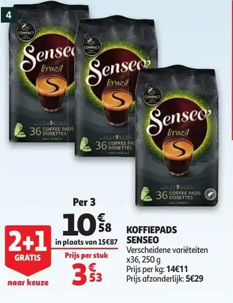 Auchan Koffiepads Senseo aanbieding