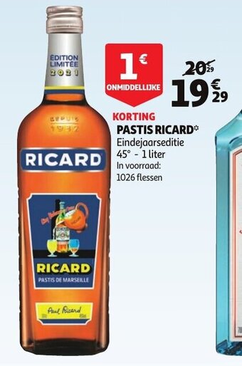 Auchan Pastis Ricard aanbieding