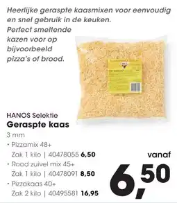 Hanos Hanos Selektie Geraspte kaas Pizzamix 48+ aanbieding