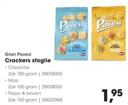 Hanos Gran Pavesi Crackers sfoglie aanbieding