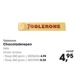 Hanos Toblerone Chocoladerepen Melk aanbieding