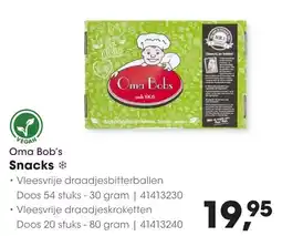 Hanos Oma Bob's Snacks Vleesvrije draadjesbitterballen aanbieding
