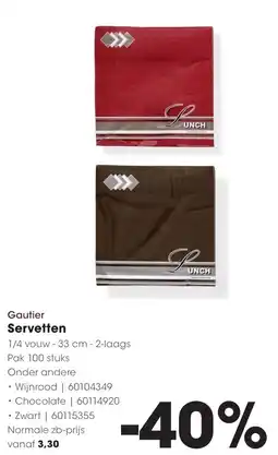 Hanos Gautier Servetten aanbieding