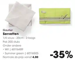 Hanos Gautier Servetten aanbieding