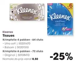 Hanos Kleenex Tissues aanbieding