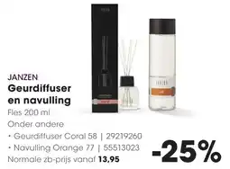 Hanos Janzen Geurdiffuser en navulling aanbieding