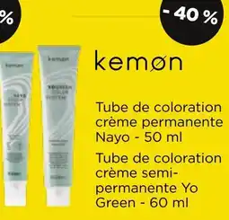 Pro-Duo Kemon Tube de coloration crème permanente Nayo + Tube de coloration crème semi-permanente Yo Green aanbieding