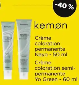 Pro-Duo Kemon Tube de coloration crème permanente Nayo + Tube de coloration crème semi-permanente Yo Green aanbieding