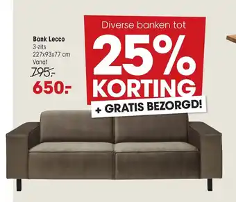 Kwantum Bank Lecco 227x93x77cm aanbieding