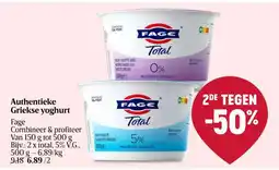 Delhaize Fage Total Authentieke Griekse yoghurt aanbieding