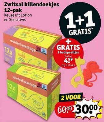 Kruidvat Zwitsal billendoekjes aanbieding