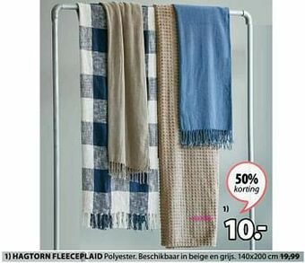 Jysk Hagtorn fleeceplaid aanbieding