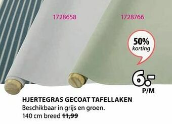Jysk Hjertegras gecoat tafellaken aanbieding