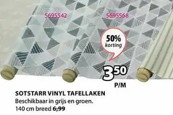 Jysk Sotstarr vinyl tafellaken aanbieding
