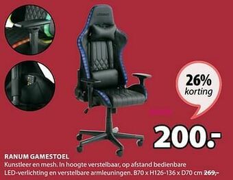 Jysk Ranum gamestoel aanbieding