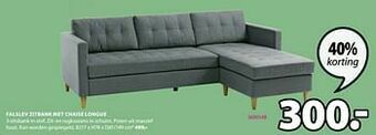 Jysk Falslev zitbank met chaise longue aanbieding