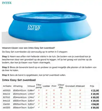 Multi bazar Intex Easy Set zwembad aanbieding