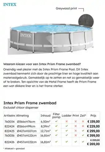 Multi bazar Intex Prism Frame zwembad aanbieding
