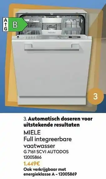 Krëfel Miele full integreerbare vaatwasser g 7161 scvi autodos aanbieding