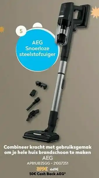 Krëfel Aeg snoerloze steelstofzuiger ap81ub25gg aanbieding