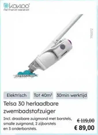 Multi bazar elsa 30 herlaadbare zwembadstofzuiger aanbieding