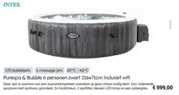 Multi bazar Intex Purespa & Bubble zwart inclusief wifi aanbieding