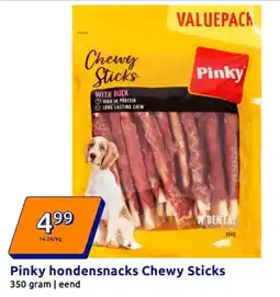 Action Pinky hondensnacks Chewy Sticks aanbieding