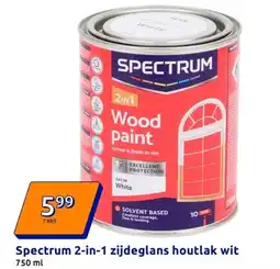 Action Spectrum 2 in 1 zijdeglans houtlak wit aanbieding